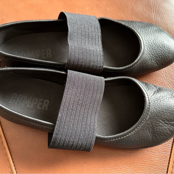 Camper Right Nina Ballerina Flats Black Leather Size 39 - Picture 2 of 5